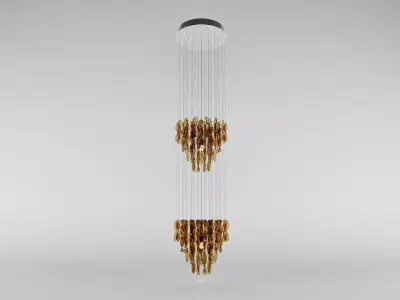 Glass Leaves Pendant Light 3D model