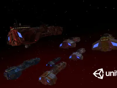 Space battleship Gramr Low-poly 3D model