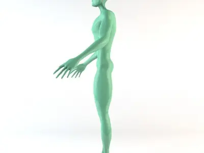 Strong Alien Character Low-poly 3D model