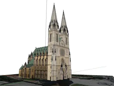 Architecture-Religion-God-Culture-Temple-011 church with spir... 3D model