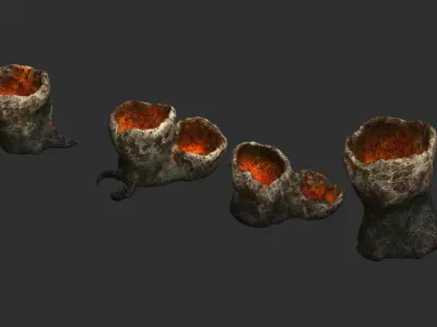 Alien Tubes - Base Low-poly 3D model