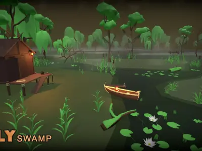 POLY Swamp Low-poly 3D model