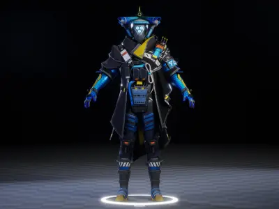 CYBER SAMURAI 3D MODEL Low-poly 3D model