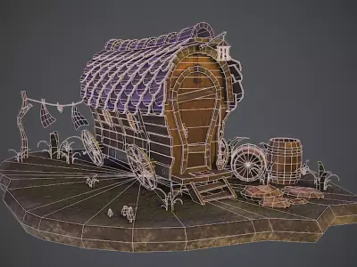 Fairy Cart Low-poly 3D model