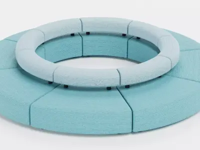 Modular Circular Sofa V4 Low-poly 3D model
