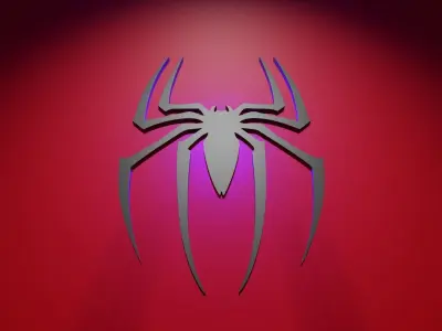 Spiderman 3D Logo Low-poly 3D model
