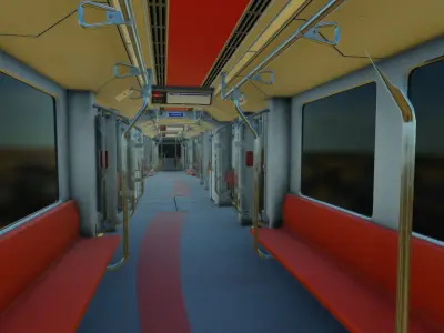 Siemmens S200 Calgary light rail train Low-poly 3D model