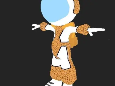 Astronaut Low Poly game Character mode Low-poly 3D model