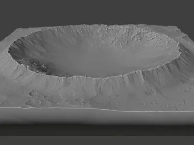 Moon Recent Impact Crater 3D print model 3D print model