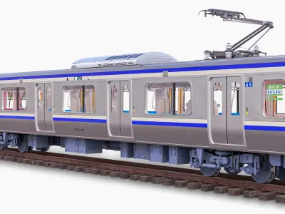  Japanese Train Detailed Interior Yokosuka Sobu Exterior E235-1000 Series Rigged 