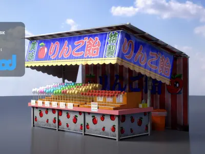 Japanese Street Stall 0007 Candy Apple 3D model