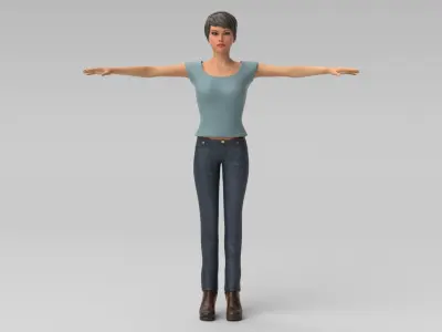 Character Rigged Female Marie  3D model