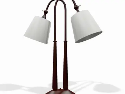 Wooden desktop lamp 3D model