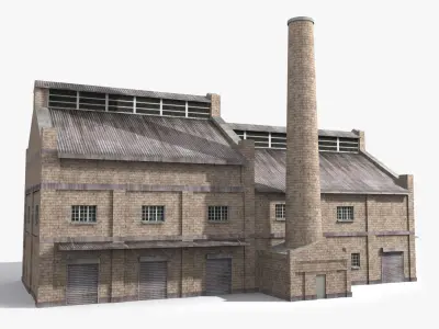 12  Factory Collection Low-poly 3D model 3D Model Pack