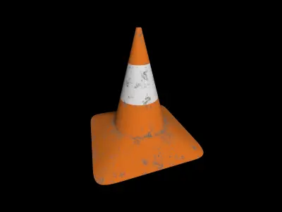 Traffic cone Low-poly 3D model