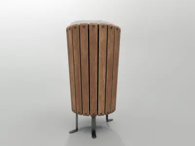 Modern Timber Street bin Vol 10 Game Ready PBR Low-poly 3Dmodel Low-poly 3D model