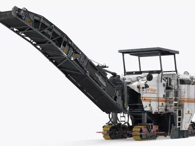 Wirtgen W2000 Asphalt Milling Machine Dirty Rigged 3D model