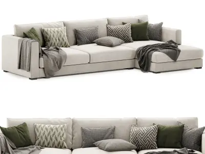 Brockley Large Chaise Corner Sofa 3D model