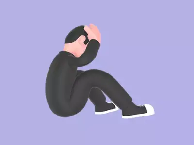 Stylized 3D Male Editor Character - Stress Breakdown Pose 3D model