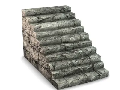 Rock Stairs Module Low-poly 3D model