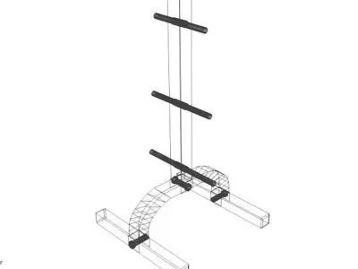 Exercise Storage Weight Plate Rack 3D model