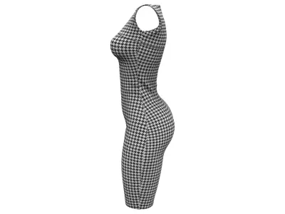 Crew Neck Sleeveless Sheath Dress Low-poly 3D model