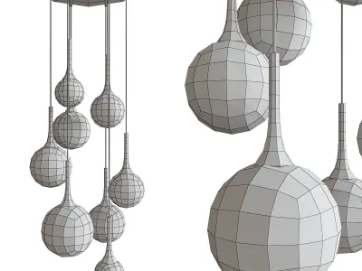 Hanging lamp Restoration Hardware Whitney Chandelier 3d model Low-poly 3D model