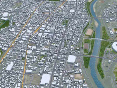 Toyota City Japan Low-poly 3D model