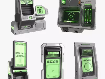Scanner Displays Collection 3D Model Pack