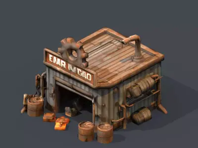 Low Poly 3D Buildings Pack  Workshop Stylized Mobile Game Assets