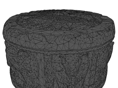 Ancient Stone Plinth with Animal Reliefs Low-poly 3D model