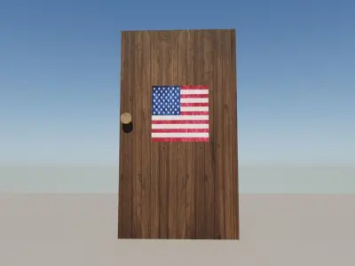 United States door Low-poly 3D model