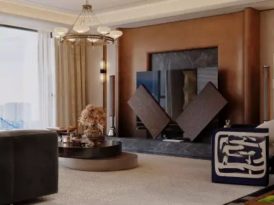 Interior Living Room Scene  3D model purchase