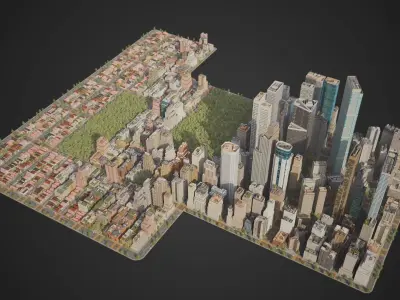 Realistic City C2 MAYA Low-poly 3D model