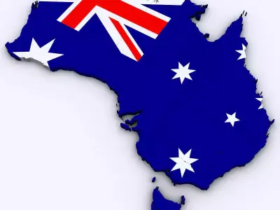 Map of Australia 3D model