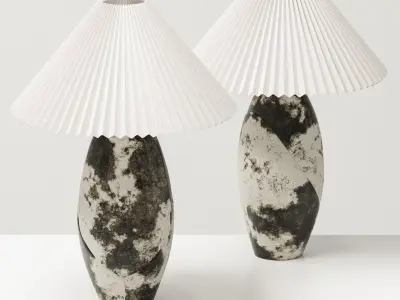 The Enora Pieced Vellum Table Lamp 3D model