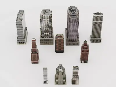 Skyscraper Collectors Package Low-poly 3D model