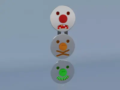    Steampunk traffic light 3D model