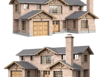 House Chalet SMA 01 Low-poly 3D model