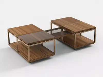 Contemporary Modular Coffee Table 3D Model Low-poly 3D model