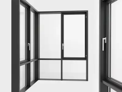 Panoramic glazing Stained glass 90 Low-poly 3D model