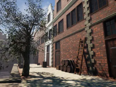 Medieval Harbor Low-poly 3D model