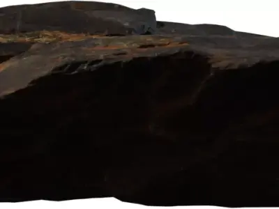 Wet Slate Rock Low-poly 3D model