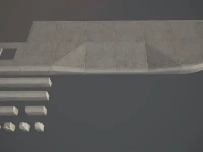 Sidewalk - Modular Set 4 Low-poly 3D model