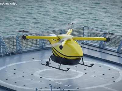  Aerial Cargo Delivery Drone Rigged 