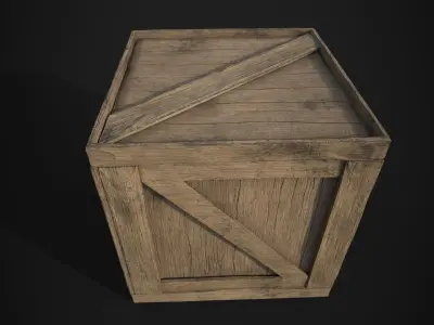 Wooden Crate Low-poly 3D model