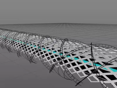 bridge wire mesh with lines 3D model