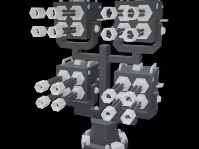 Tower Defence Mechanical v7 002 Low-poly 3D model
