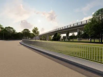 Urban bridge 3D model