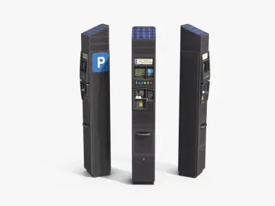 Parking Meter Low-poly 3D model